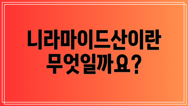 니라마이드산이란 무엇일까요?