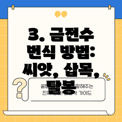 3. 금전수 번식 방법: 씨앗, 삽목, 탈봉