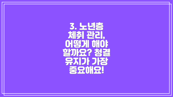 3. 노년층 체취 관리, 어떻게 해야 할까요? 청결 유지가 가장 중요해요!