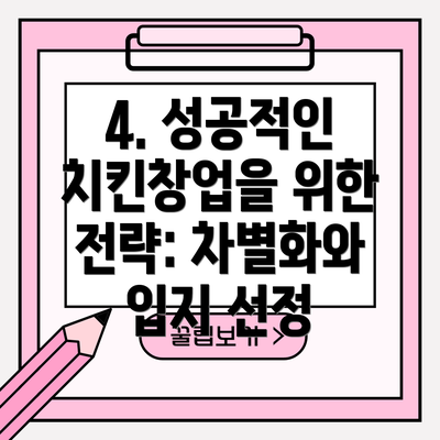 4. 성공적인 치킨창업을 위한 전략: 차별화와 입지 선정