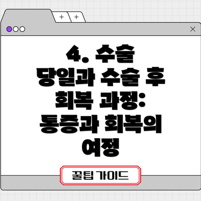 4. 수술 당일과 수술 후 회복 과정: 통증과 회복의 여정