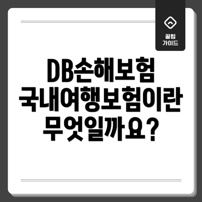 DB손해보험 국내여행보험이란 무엇일까요?
