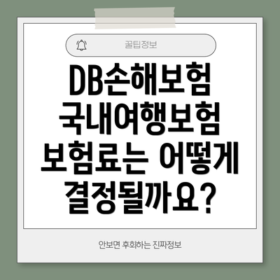 DB손해보험 국내여행보험 보험료는 어떻게 결정될까요?