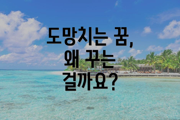 도망치는 꿈, 왜 꾸는 걸까요?
