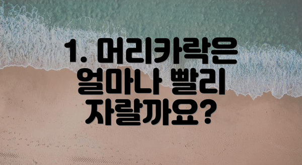 1. 머리카락은 얼마나 빨리 자랄까요?