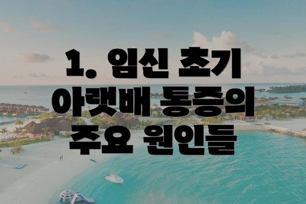 1. 임신 초기 아랫배 통증의 주요 원인들