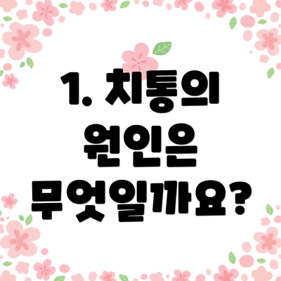 1. 치통의 원인은 무엇일까요?