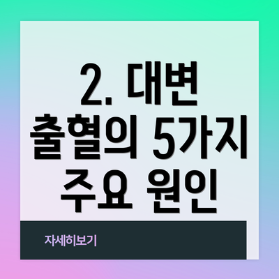 2. 대변 출혈의 5가지 주요 원인