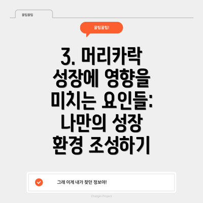 3. 머리카락 성장에 영향을 미치는 요인들: 나만의 성장 환경 조성하기