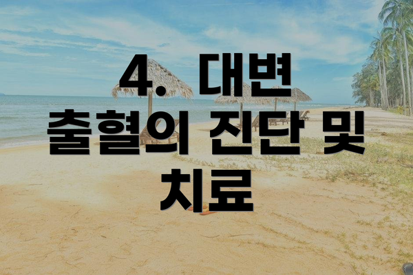 4. 대변 출혈의 진단 및 치료