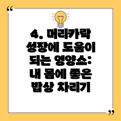 4. 머리카락 성장에 도움이 되는 영양소:  내 몸에 좋은 밥상 차리기