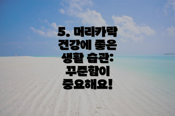 5. 머리카락 건강에 좋은 생활 습관:  꾸준함이 중요해요!