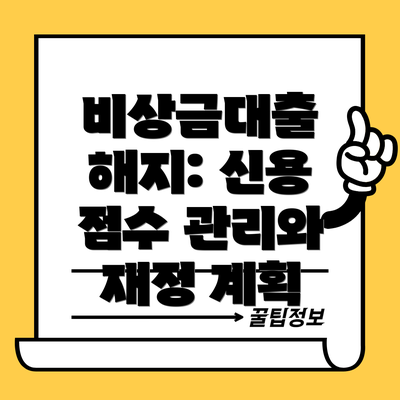 비상금대출 해지: 신용 점수 관리와 재정 계획