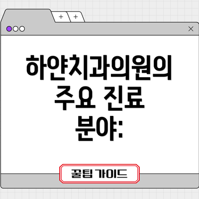 하얀치과의원의 주요 진료 분야: