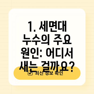 1. 세면대 누수의 주요 원인: 어디서 새는 걸까요?