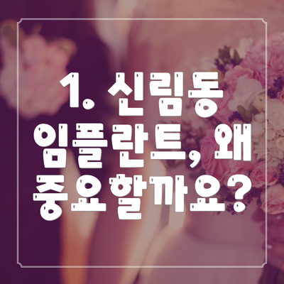 1. 신림동 임플란트, 왜 중요할까요?