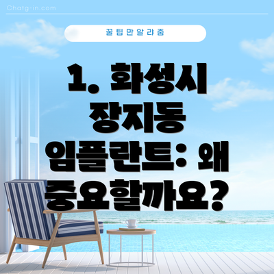 1. 화성시 장지동 임플란트: 왜 중요할까요?