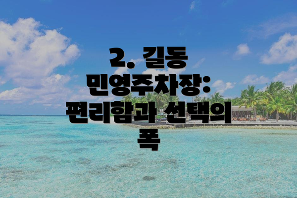 2. 길동 민영주차장: 편리함과 선택의 폭