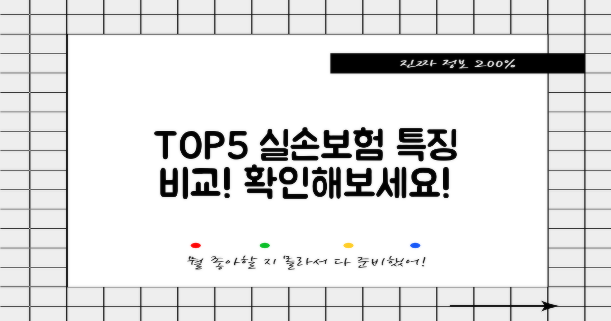 TOP5 실손보험 특징 비교