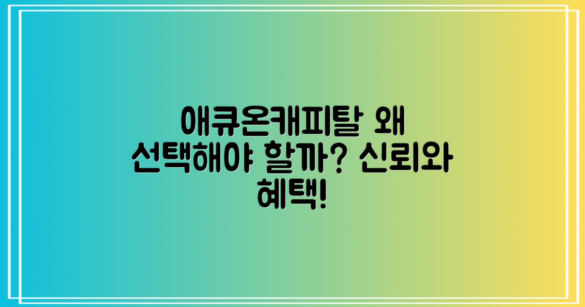 애큐온캐피탈은 왜 선택할까?