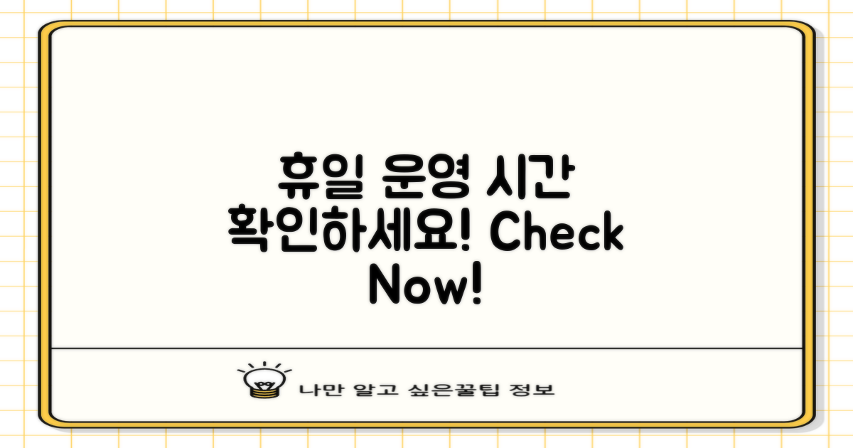 휴일 운영 시간을 확인하세요