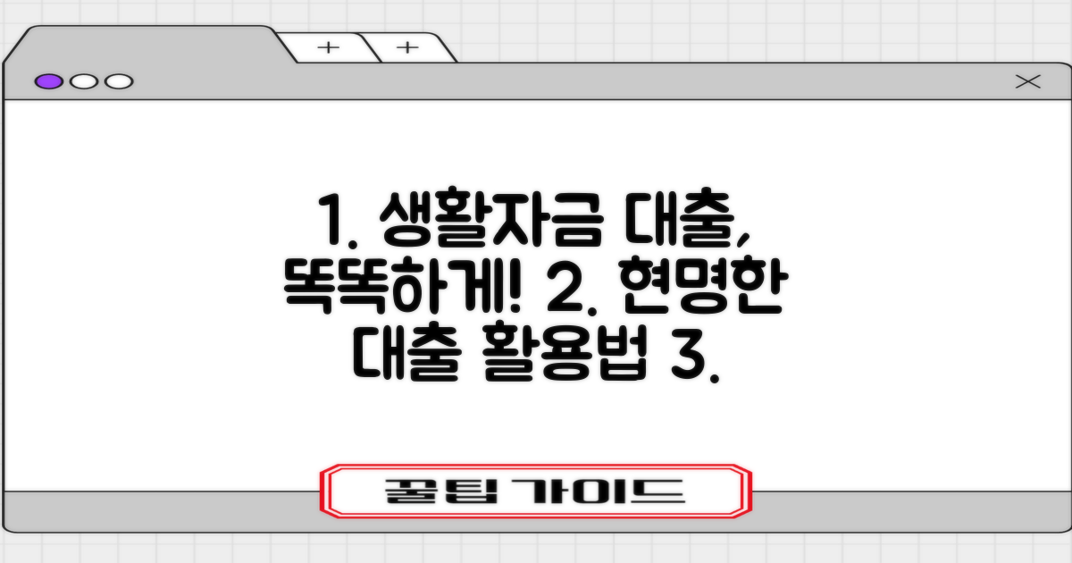 현명한 생활자금 대출 활용법