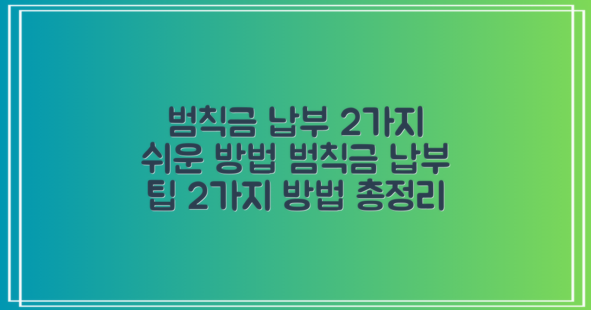 2가지 범칙금 납부 방법